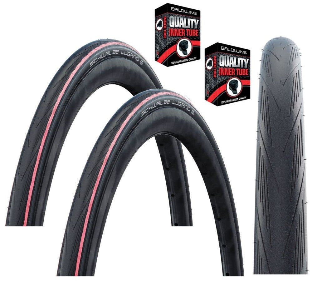 Schwalbe LUGANO 700 x 25c Bike Tyre RED STRIPES – Baldwins Cycles Ltd