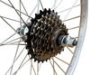 Baldys 7 Speed 20" Rear Silver Mountain Bike Wheel Sealed Bearing Alloy Hub