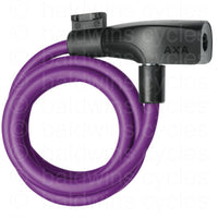 AXA Resolute 120cm/8mm Cable Lock - Key - Royal Purple