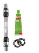 Weldtite Rear Soild 10mm x 175mm Axle Inc TF2 40g Grease & Pair Hub Cage Bearing
