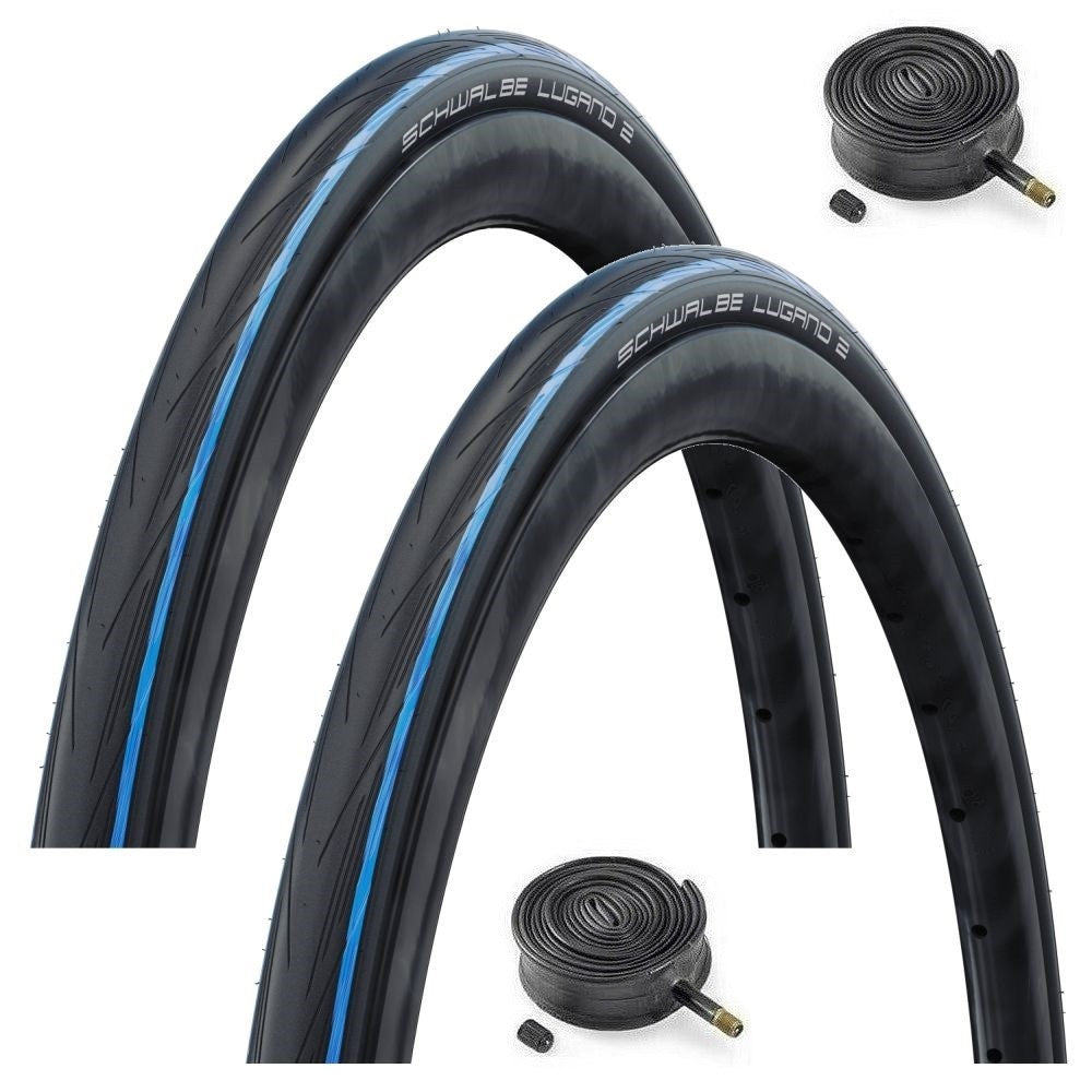 Schwalbe LUGANO 700 x 25c Bike Tyre BLUE STRIPES – Baldwins Cycles Ltd