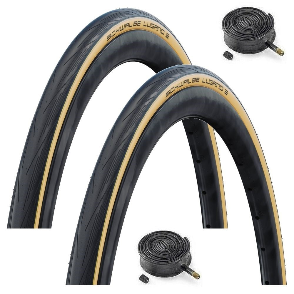 Schwalbe LUGANO 700 x 25c Bike Tyre TAN AMBER WALL – Baldwins