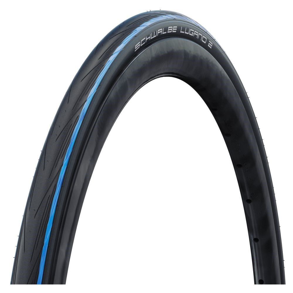 Schwalbe LUGANO 700 x 25c Bike Tyre BLUE STRIPES – Baldwins Cycles Ltd