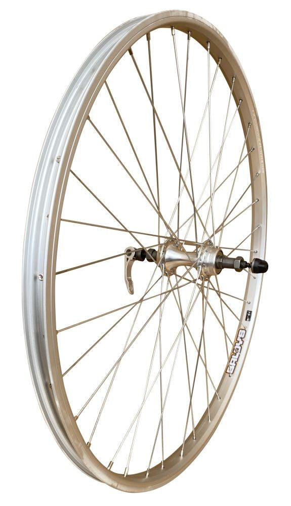 Baldys 26" Silver Rear Screw On Mountain Bike Wheel Quick Release Alloy Hub