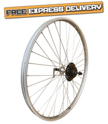 Baldys 700c Rear Silver Hybrid Bike Wheel 6 Speed Quick Release Alloy Hub