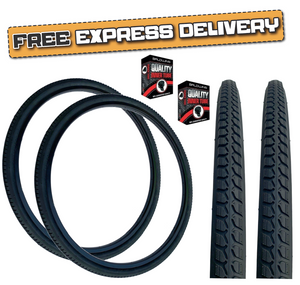 Baldys 26 x 1-3/8 BLACK Traditional Vintage Road Bike Cycle TYRES TUBES