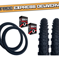 Baldys 26 x 2.10 Mountain Bike MTB Off Road Chunky Black TYREs TUBEs