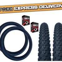 Baldys 27.5 x 2.25 BLACK Mountain Bike TYREs / TUBEs Off Road Knobby Tread