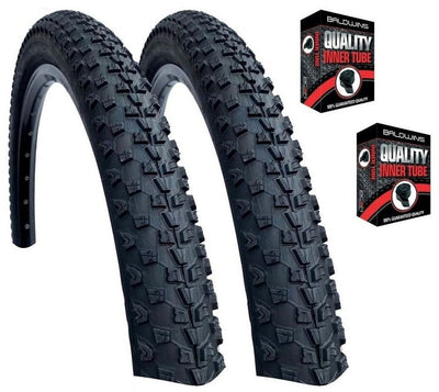 Baldys 27.5 x 2.25 BLACK Mountain Bike TYREs / TUBEs Off Road Knobby Tread