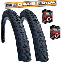 Baldys 27.5 x 2.25 BLACK Mountain Bike TYREs / TUBEs Off Road Knobby Tread