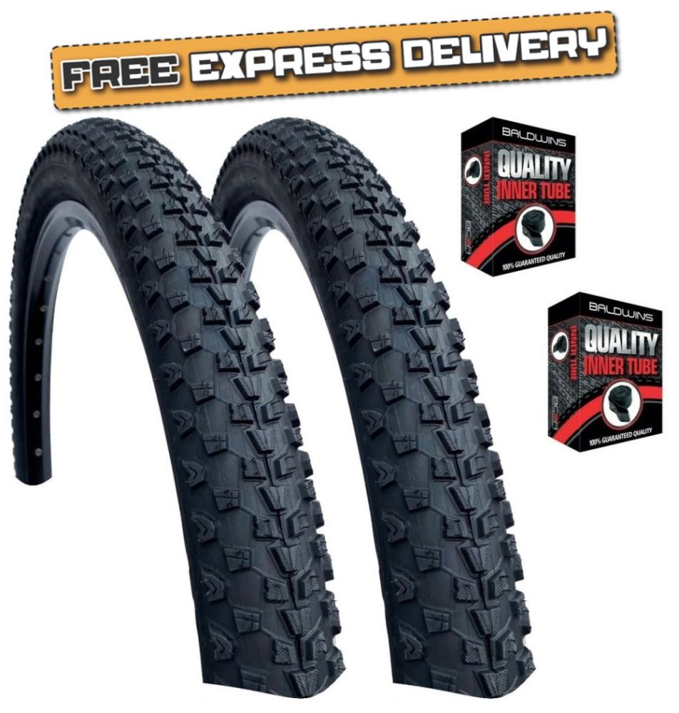 Baldys 29 x 2.10 BLACK Mountain Bike Tyre s / Tube s Off Road Knobby Tread