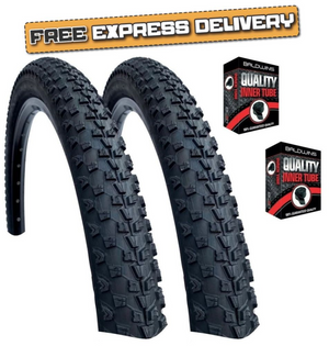 Baldys 29 x 2.10 BLACK Mountain Bike Tyre s / Tube s Off Road Knobby Tread