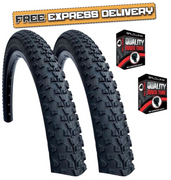 Baldys 26 x 2.10 Mountain Bike MTB Off Road Chunky Black TYREs TUBEs