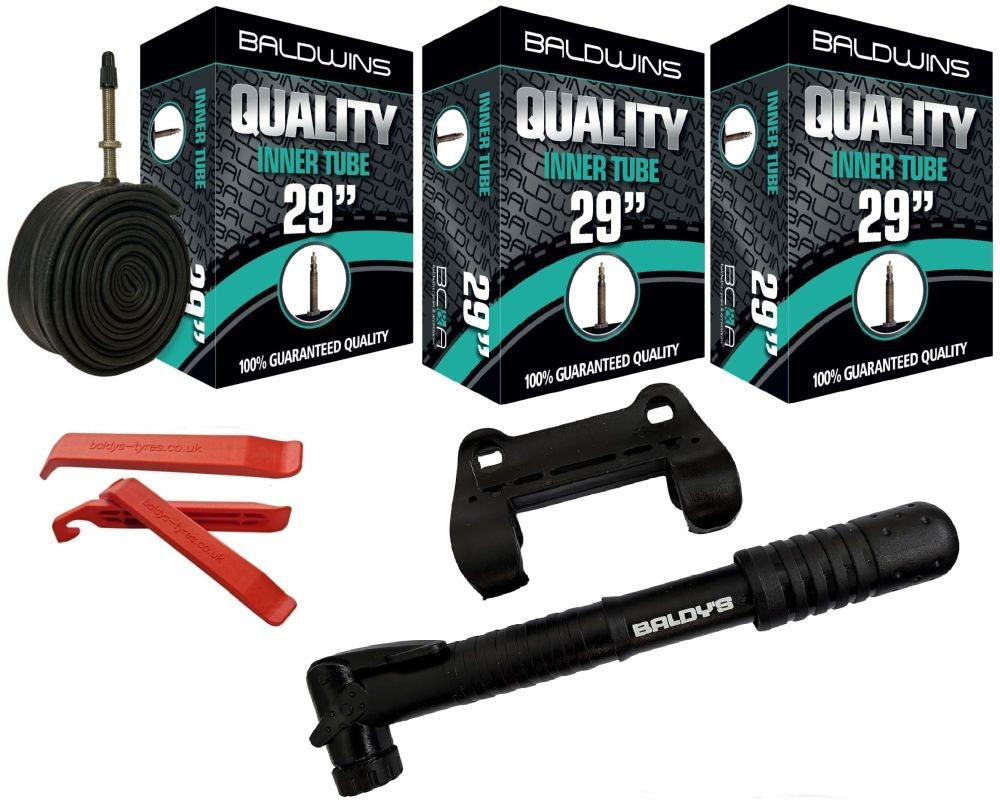 Baldwins Bike Inner Tubes 29 x 1.75 to 2.125 Presta Valve & Tyre Lever ...