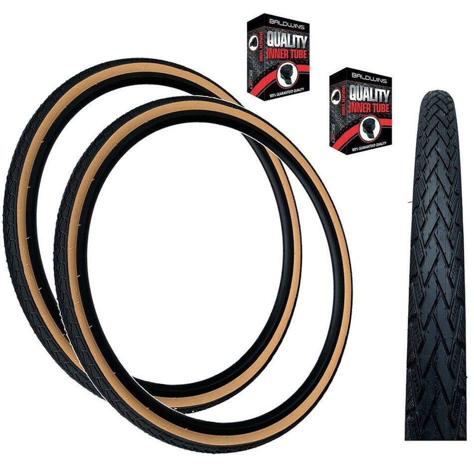 Baldys 700 x 35c Hybrid Bike Tyre AMBER WALL