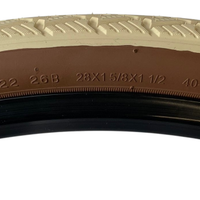 Baldys 700 x 38c CREAM With BROWN WALL Hybrid Trekking Cycle Bike TYREs TUBEs