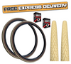 Baldys 700 x 38c CREAM With BROWN WALL Hybrid Trekking Cycle Bike TYREs TUBEs