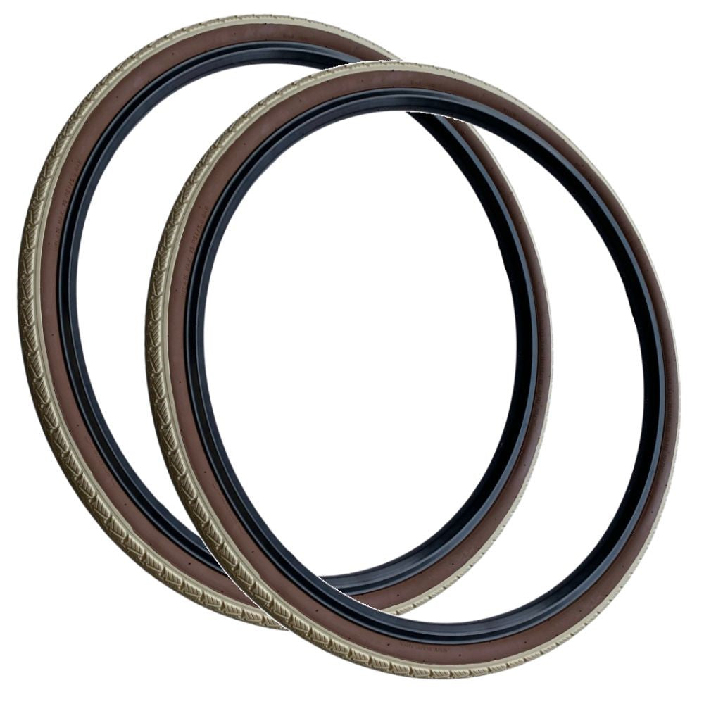 thumbnail image 2 of Baldy's 700x35c Cream Hybrid Tyres – Slick Tread, 75psi, 37-622 – Pair 2 of 4