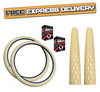 Baldys 700 x 35c CREAM Hybrid Trekking Cycle Bike TYREs Slick Road Tread