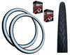 Baldys 700 x 35c WHITEWALL Hybrid Trekking Cycle Bike TYREs TUBEs Slick Road Tread