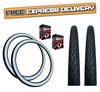 PAIR Baldys 700 x 35c WHITEWALL Hybrid Trekking Cycle Bike TYRES & TUBES Slick Tread