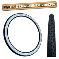 Baldys 700 x 35c WHITEWALL Hybrid Trekking Cycle Bike TYRE Slick Road Tread