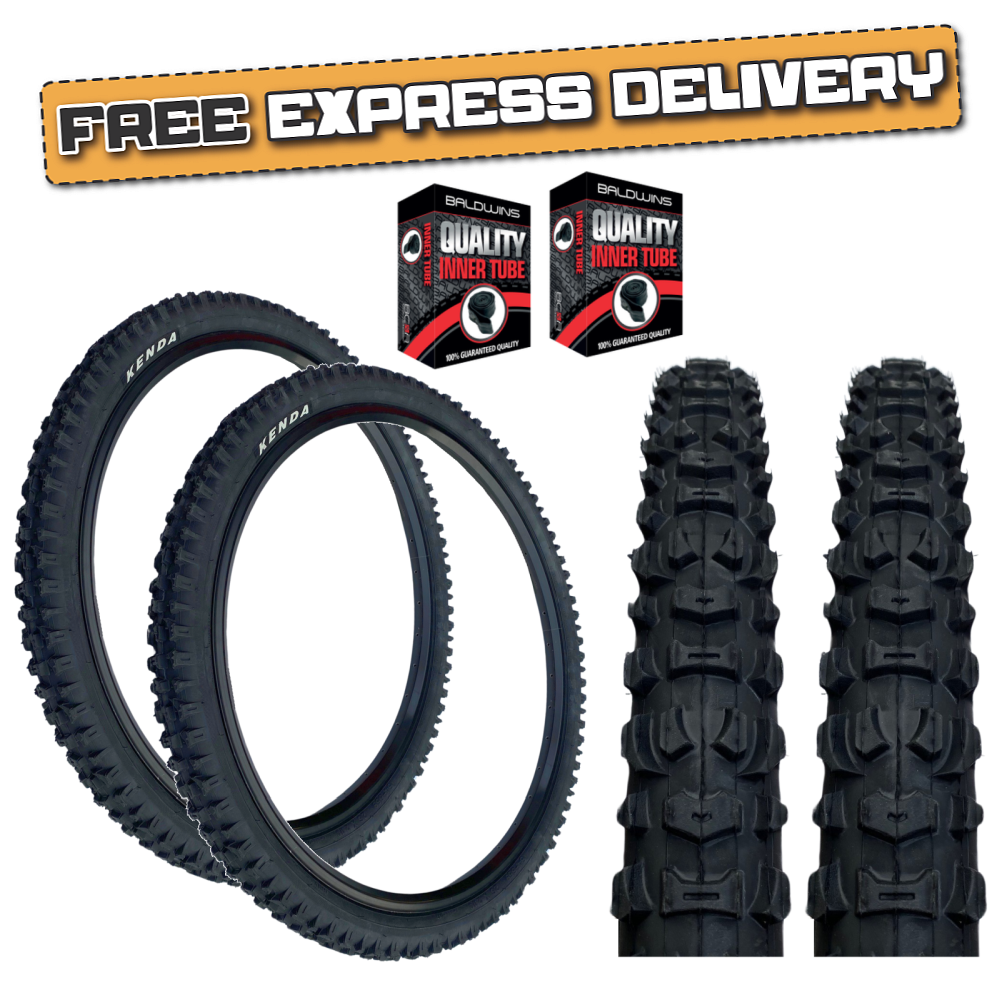 KENDA 26 x 2.10 MOUNTAIN BIKE TYREs / TUBEs K-816 Off Road MTB Knobby Black