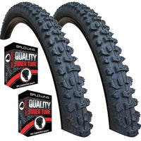 Kenda SMOKE 24 x 1.95 Black Mountain Bike TYREs TUBEs K-816 Off Road MTB Knobby