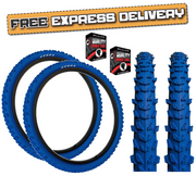 KENDA 24 x 1.95 BLUE Mountain Bike Off Road MTB Knobby Tread TYREs TUBEs