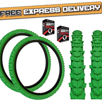 Kenda 26 x 1.95 GREEN Mountain Bike Off Road MTB Knobby Tread TYREs TUBEs