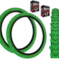 KENDA 24 x 1.95 GREEN Mountain Bike Off Road MTB Knobby Tread TYREs TUBEs