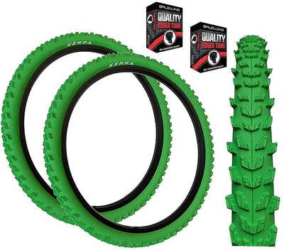 KENDA 24 x 1.95 GREEN Mountain Bike Off Road MTB Knobby Tread TYREs TUBEs