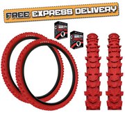 Kenda 26 x 1.95 RED Mountain Bike Off Road MTB Knobby Tread TYREs TUBEs
