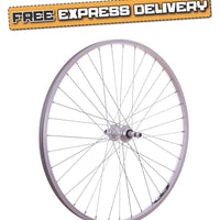 700c PAIR Hybrid Bike Wheels With Alloy Rims & Alloy Hubs