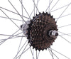 26" REAR Alloy Mountain Bike / Cycle Wheel + 7 Speed SHIMANO Freewheel