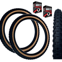 Baldys 16 x 1.75 BLACK With TAN WALL Kids BMX Mountain Bike TYRE s TUBE s