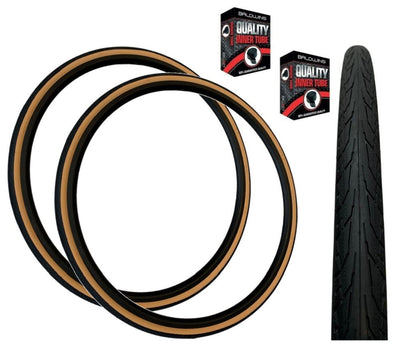 Baldys 700 x 28c AMBER WALL Road Bike Vintage Traditional Slick TYRE s TUBE s