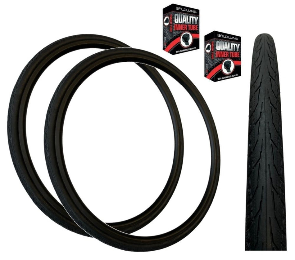 Baldys 700 x 28c BLACK Road Bike Vintage Traditional Slick TYRE s TUBE s