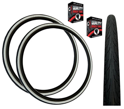 Baldys 700 x 28c WHITE WALL Road Bike Vintage Traditional Slick TYRE s TUBE s