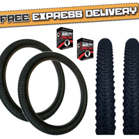 Baldys 24 x 1.95 Mountain Bike BLACK Kids Off Road Knobby Tread TYRE s TUBE s