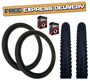 Baldys 24 x 1.95 Mountain Bike BLACK Kids Off Road Knobby Tread TYRE s TUBE s