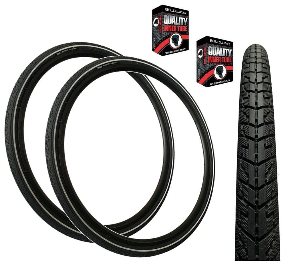 Baldys 700 x 35c DSI Hybrid Trekking Road E-Bike PUNCTURE PROTECTED TYREs TUBEs