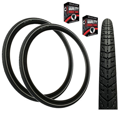 Baldys 700 x 35c DSI Hybrid Trekking Road E-Bike PUNCTURE PROTECTED TYREs TUBEs