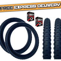 Baldys 20 x 2.125 BMX Mountain Bike BLACK Knobby Tread TYREs TUBEs