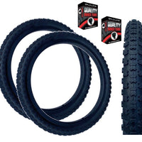 Baldys 20 x 2.125 BMX Mountain Bike BLACK Knobby Tread TYREs TUBEs