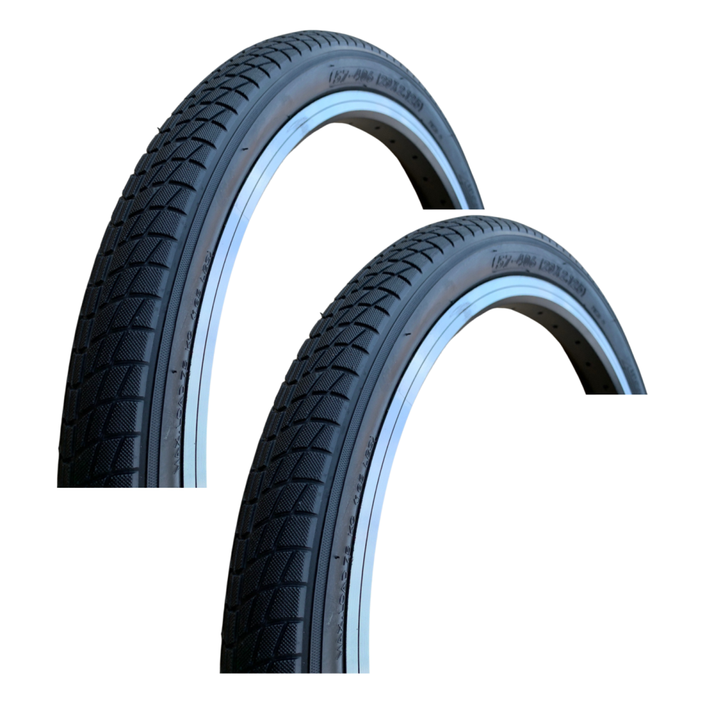 Baldys 20 x 2.10 BLACK BMX Folding Bike TYREs TUBEs Smooth Slick