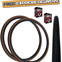 Baldys COMET 700 x 28c BROWN WALL Slick Road Racing Bike TYRE s TUBE s