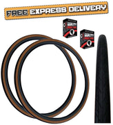 Baldys COMET 700 x 28c BROWN WALL Slick Road Racing Bike TYRE s TUBE s
