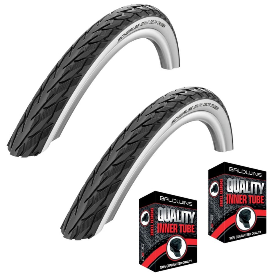 Schwalbe DELTA CRUISER PLUS 26 x 1-3/8  Bike Tyre WHITE WALL