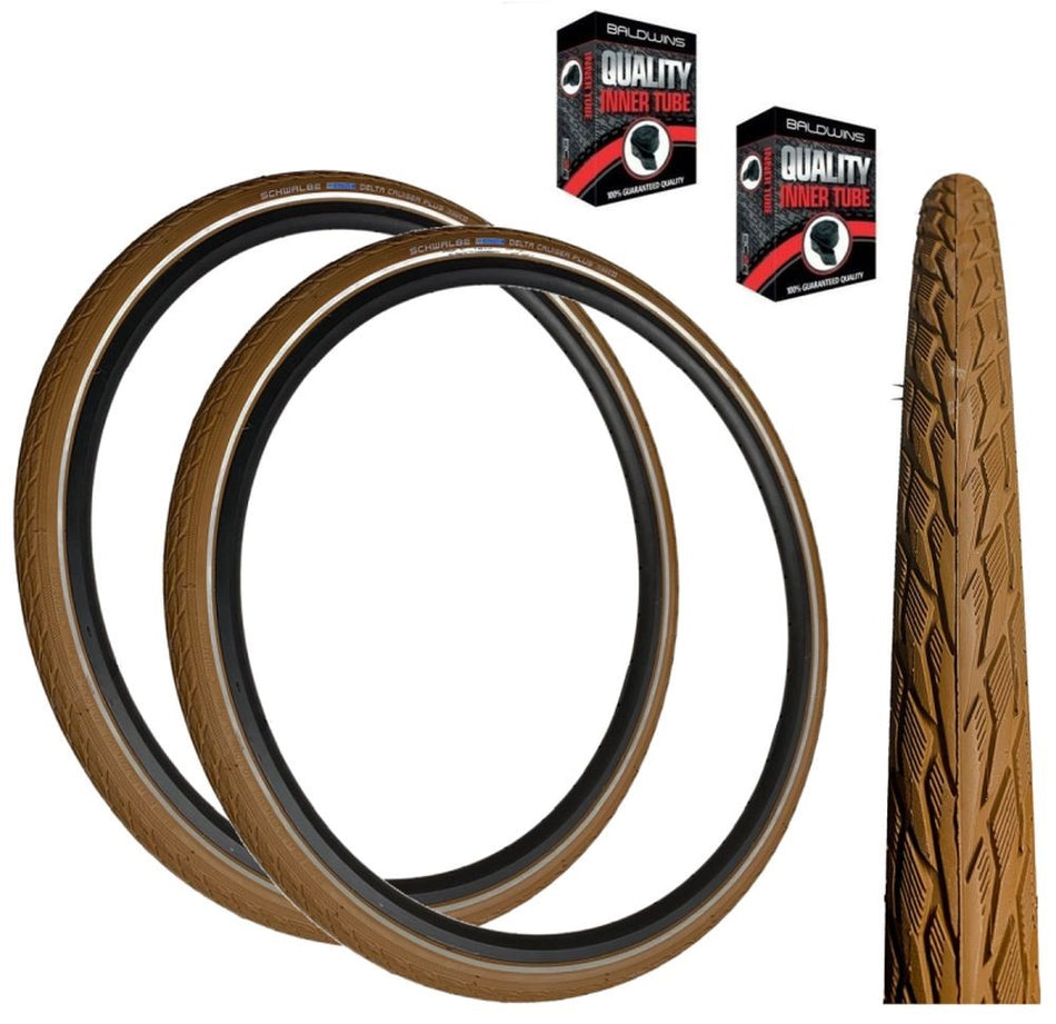 Schwalbe DELTA CRUISER PLUS 700 x 35c Bike Tyre BROWN